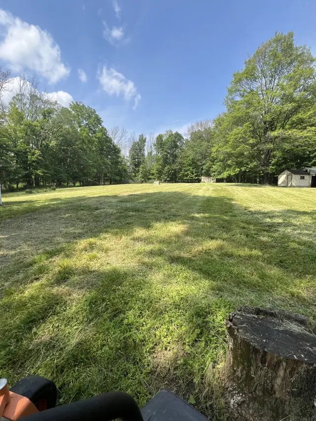 Lawn maintenance and cleanup service at a home in Middletown, New York